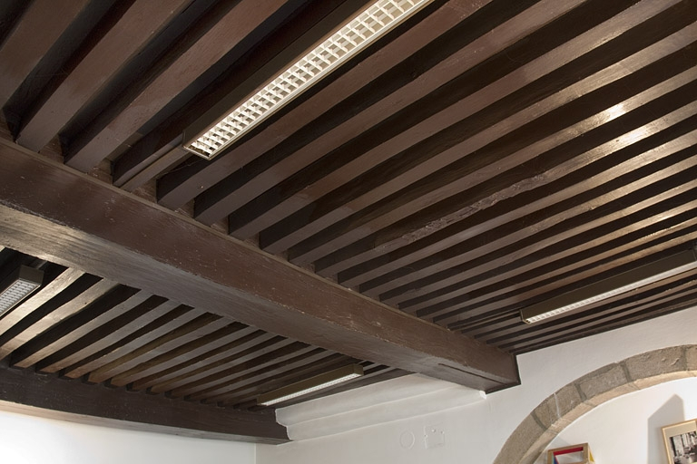 Intérieur, rez-de-chaussée : détail d'un plafond à la française. © Yves Sancey / Région Bourgogne-Franche-Comté, Inventaire du patrimoine - 2011