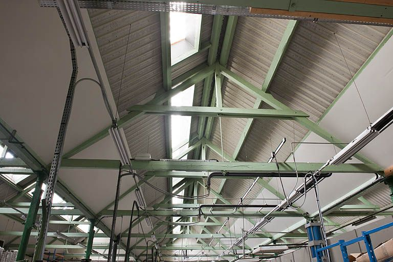 Charpente de l'atelier de finition. © Jérôme Mongreville / Région Bourgogne-Franche-Comté, Inventaire du patrimoine - 2011