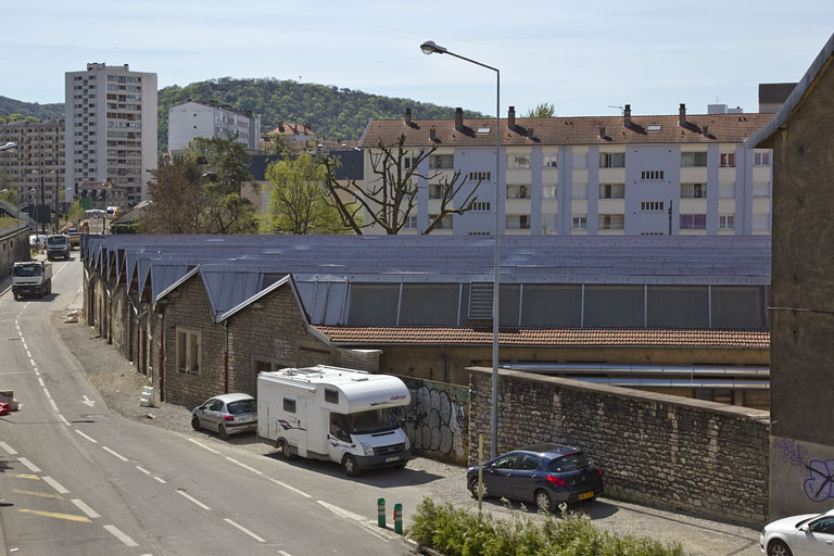 Atelier de fabrication boulevard Diderot : vue d'ensemble depuis le nord. © Yves Sancey / Région Bourgogne-Franche-Comté, Inventaire du patrimoine - 2011