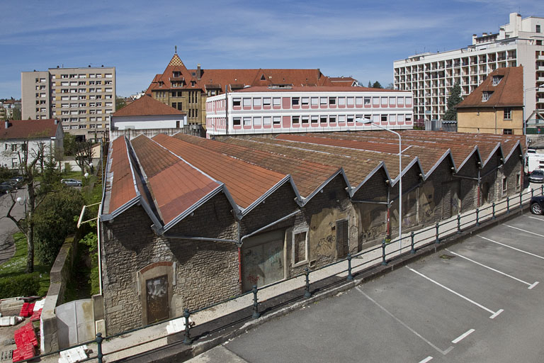 Atelier de fabrication boulevard Diderot : vue d'ensemble plongeante, depuis l'est. © Yves Sancey / Région Bourgogne-Franche-Comté, Inventaire du patrimoine - 2011