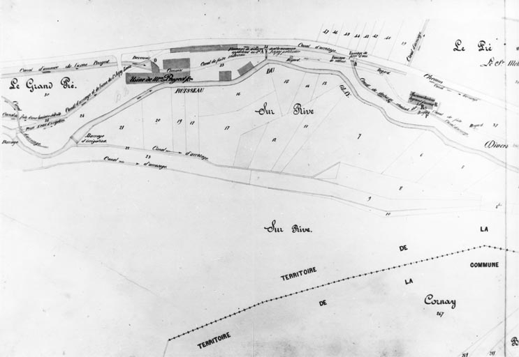 Plan de l'usine de Terre-Blanche. © Jérôme Mongreville / Région Bourgogne-Franche-Comté, Inventaire du patrimoine - 2012 Plan de l'usine de Terre-Blanche. © Jérôme Mongreville / Région Bourgogne-Franche-Comté, Inventaire du patrimoine - 2012