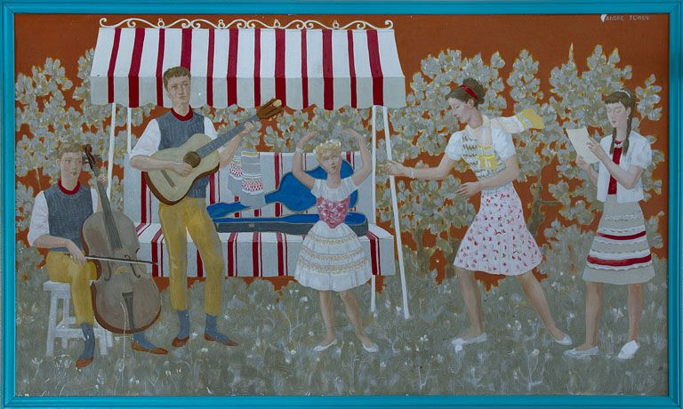 Panneau à droite de l'entrée des garçons. © Yves Sancey / Région Bourgogne-Franche-Comté, Inventaire du patrimoine - 2012