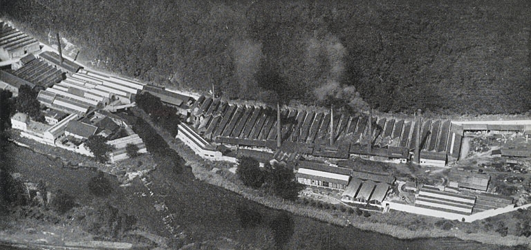 [Vue aérienne de l'usine Japy de Laroche Voujaucourt]. © Jérôme  Mongreville (reproduction) / Région Bourgogne-Franche-Comté, Inventaire du patrimoine - 2012