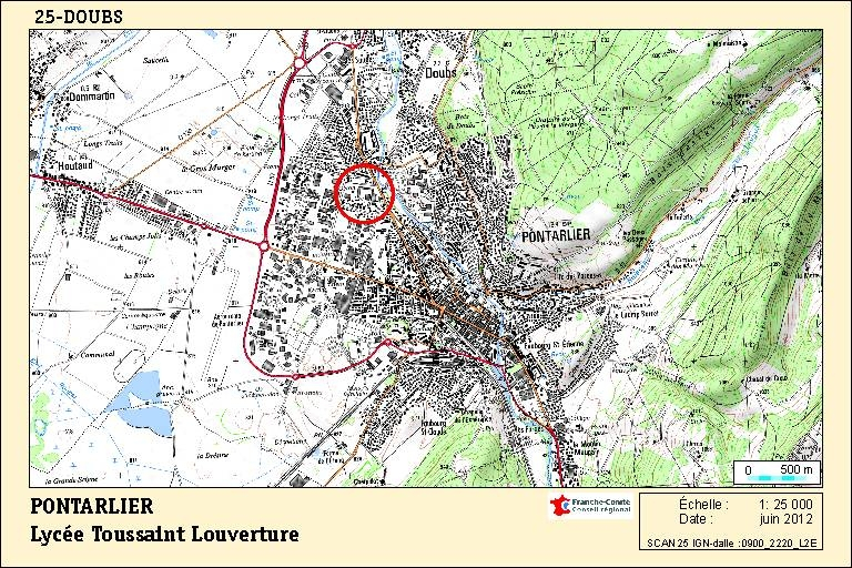 Carte de localisation. Carte topographique, IGN, 2012, dalle 0900-2220-L2E, échelle 1:25 000. © André Céréza / Région Bourgogne-Franche-Comté, Inventaire du patrimoine - 2012