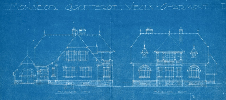 M. Goutterot. Projet d'habitation. Façades sud et est. © Jérôme Mongreville / Région Bourgogne-Franche-Comté, Inventaire du patrimoine - 2012