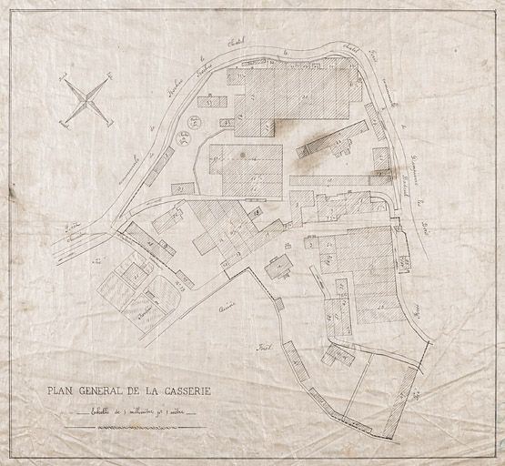 Plan général de la Casserie. © Jérôme Mongreville / Région Bourgogne-Franche-Comté, Inventaire du patrimoine - 2012