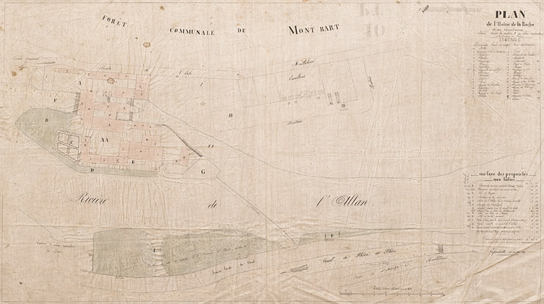 Plan de l'usine de la Roche et ses dépendances. © Jérôme Mongreville / Région Bourgogne-Franche-Comté, Inventaire du patrimoine - 2012