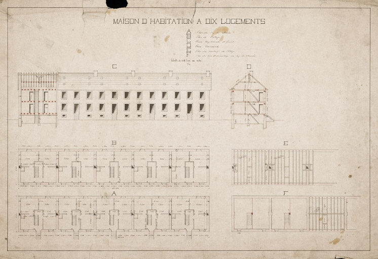 Maison d'habitation à 10 logements. © Jérôme Mongreville / Région Bourgogne-Franche-Comté, Inventaire du patrimoine - 2012