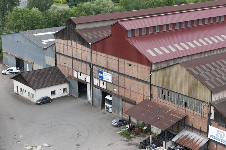 Pignons est des bâtiments de l'aciérie. © Jérôme Mongreville / Région Bourgogne-Franche-Comté, Inventaire du patrimoine - 2012