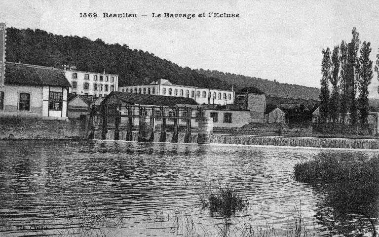 Beaulieu. Le barrage et l'écluse. © Raphaël  Favereaux (reproduction) / Région Bourgogne-Franche-Comté, Inventaire du patrimoine - 2012 Beaulieu. Le barrage et l'écluse. © Raphaël  Favereaux (reproduction) / Région Bourgogne-Franche-Comté, Inventaire du patrimoine - 2012