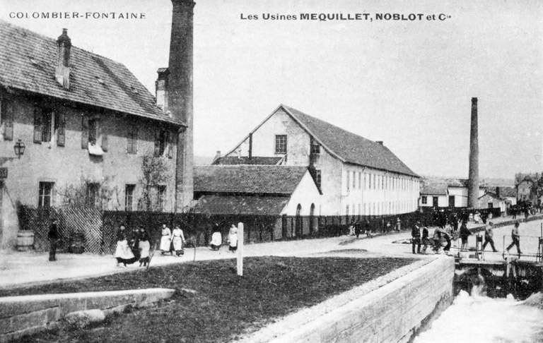 Colombier-Fontaine. Les usines Méquillet-Noblot et Cie. Photogr., s.n., s.d. [début 20e siècle]. © Raphaël  Favereaux (reproduction) / Région Bourgogne-Franche-Comté, Inventaire du patrimoine - 2012