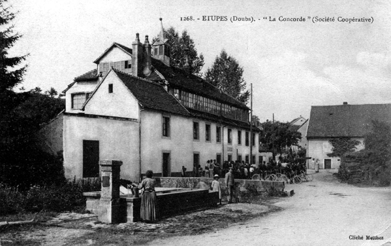 Etupes (Doubs). La " Concorde " (société coopérative). © Raphaël  Favereaux (reproduction) / Région Bourgogne-Franche-Comté, Inventaire du patrimoine - 2012