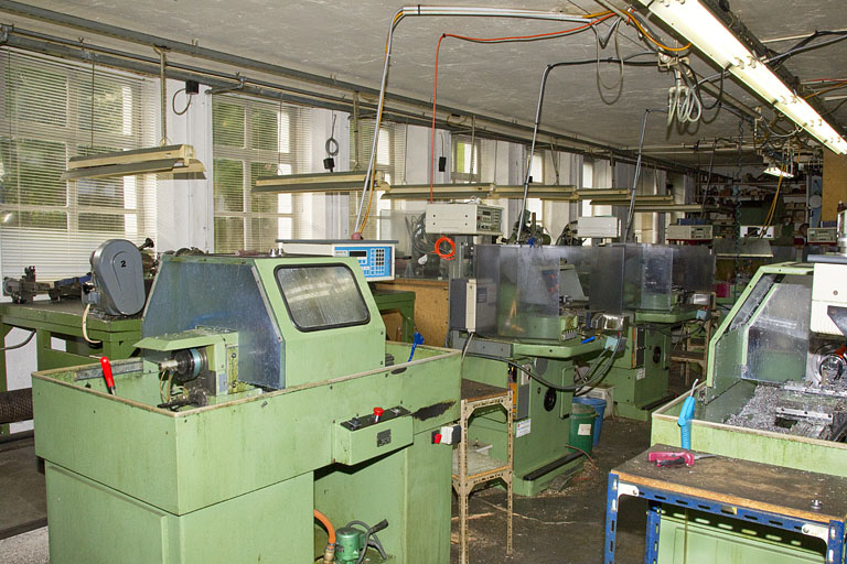 Atelier de 1888 : rangées de machines côté pré. © Yves Sancey / Région Bourgogne-Franche-Comté, Inventaire du patrimoine - 2012