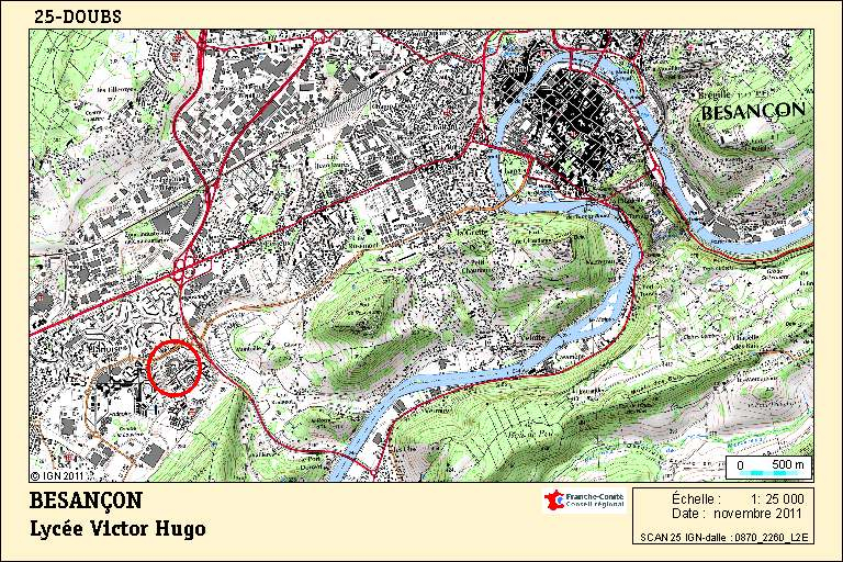 Carte de localisation. Carte topographique, IGN, 2011, dalle 0870-2260-L2E, échelle 1:25 000 © André Céréza / Région Bourgogne-Franche-Comté, Inventaire du patrimoine - 2012