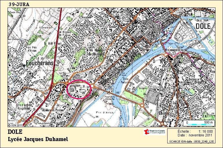 Carte de localisation. Carte topographique, IGN, 2011, dalle 0830-2240-L2E, échelle 1:16 000. © André Céréza / Région Bourgogne-Franche-Comté, Inventaire du patrimoine - 2012