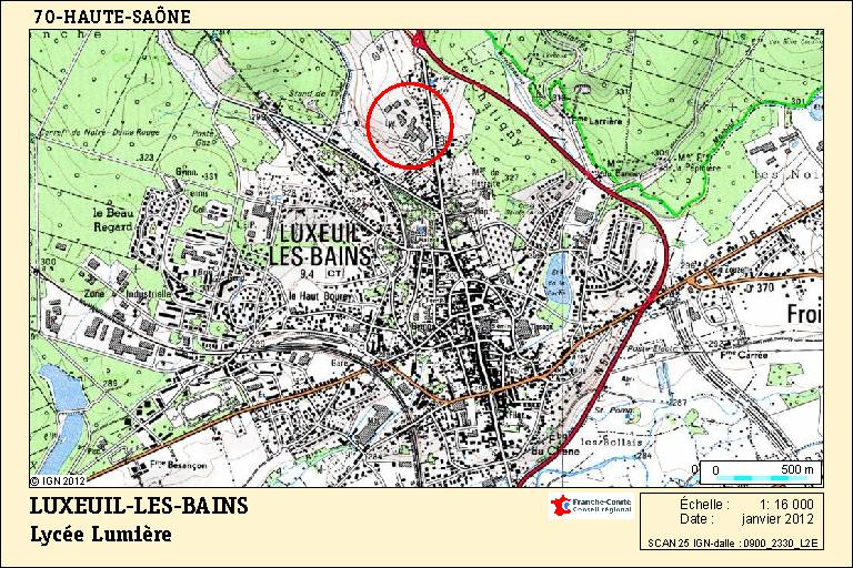 Carte de localisation. Carte topographique, IGN, 2012, dalle 0900-2330-L2E, échelle 1:16 000. © André Céréza / Région Bourgogne-Franche-Comté, Inventaire du patrimoine - 2012