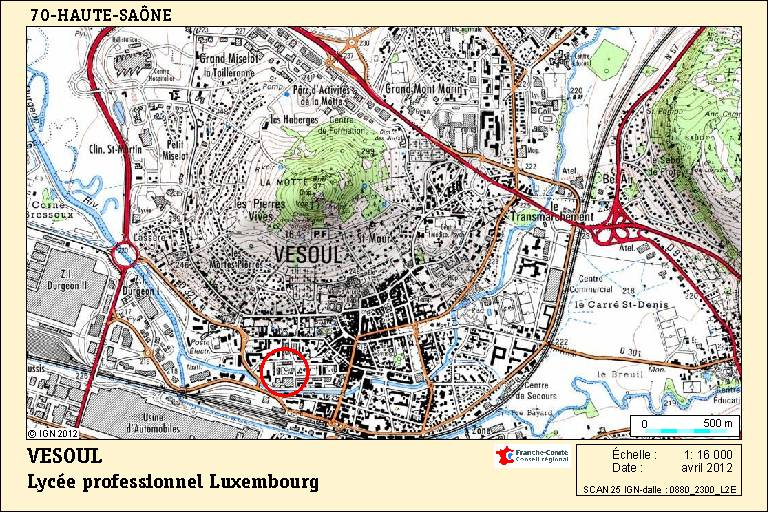Carte de localisation. Carte topographique, IGN, 2012, dalle 0880-2300-L2E, échelle 1:16 000. © André Céréza / Région Bourgogne-Franche-Comté, Inventaire du patrimoine - 2012