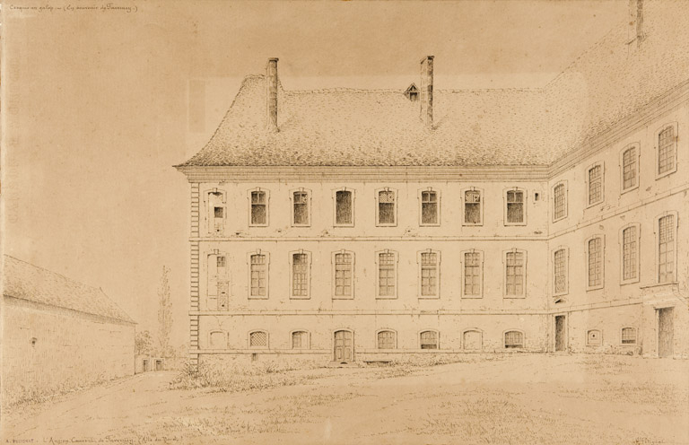 En souvenir de Faverney. L'ancien Couvent de Faverney (Aile du Nord). Croquis, [1898]. © Mary Ruffinoni / Région Bourgogne-Franche-Comté, Inventaire du patrimoine - 2012