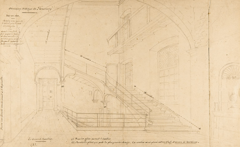 Ancienne abbaye de Faverney. Le Grand Escalier, [1898]. © Mary Ruffinoni / Région Bourgogne-Franche-Comté, Inventaire du patrimoine - 2012