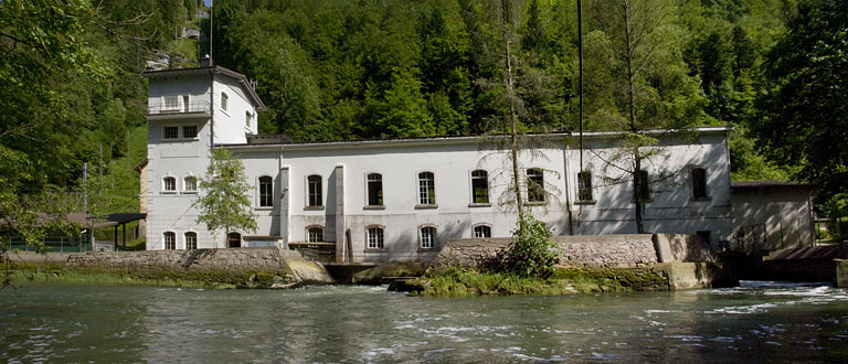 Centrale de la Goule : façade côté Doubs. © Yves Sancey / Région Bourgogne-Franche-Comté, Inventaire du patrimoine - 2013 Centrale de la Goule : façade côté Doubs. © Yves Sancey / Région Bourgogne-Franche-Comté, Inventaire du patrimoine - 2013