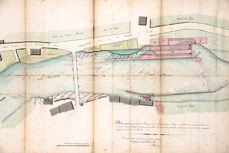 Plan présenté par les sieurs Peugeot Aînés et Jackson Frères […], s.d. [1845]. © Jérôme Mongreville / Région Bourgogne-Franche-Comté, Inventaire du patrimoine - 2013
