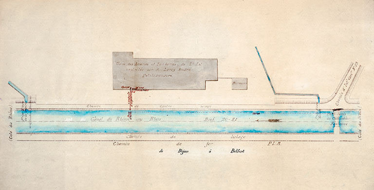 Aciéries et Fonderie de l’Est. Plan des lieux, tirage, 1/500, 1918. © Jérôme Mongreville / Région Bourgogne-Franche-Comté, Inventaire du patrimoine - 2013