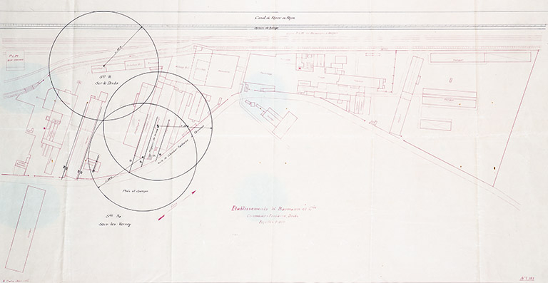 Plan des Ets W . Baumann et Cie, tirage, 1/500, s.d. [vers 1930] © Jérôme Mongreville / Région Bourgogne-Franche-Comté, Inventaire du patrimoine - 2013