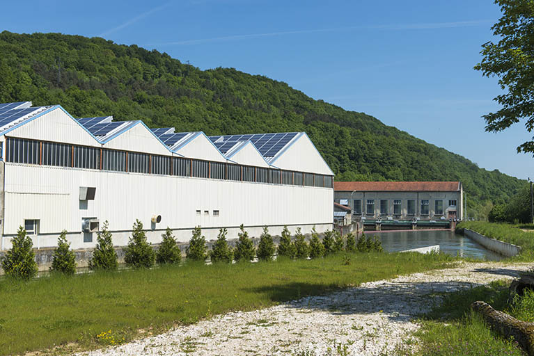 Façade est de l'atelier de laminage et centrale hydroélectrique. © Mary Ruffinoni / Région Bourgogne-Franche-Comté, Inventaire du patrimoine - 2013