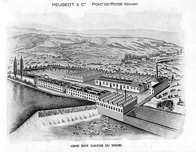 Usine rive gauche du Doubs, vers 1920. © Raphaël  Favereaux (reproduction) / Région Bourgogne-Franche-Comté, Inventaire du patrimoine - 2013