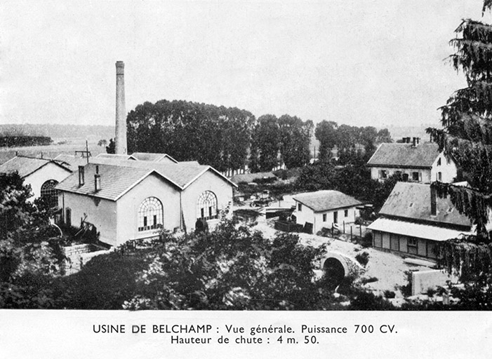 Usine de Belchamp. Vue d'ensemble. Photogr., s.n., s.d. [vers 1935]. © Raphaël  Favereaux (reproduction) / Région Bourgogne-Franche-Comté, Inventaire du patrimoine - 2013