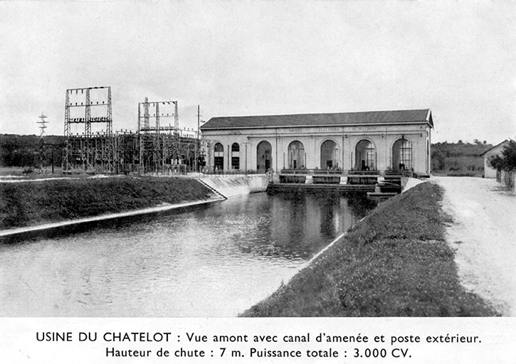 Centrale du Châtelot. Canal d'amenée. Photogr., s.n., s.d. [vers 1935]. © Laurent Poupard / Région Bourgogne-Franche-Comté, Inventaire du patrimoine - 2013