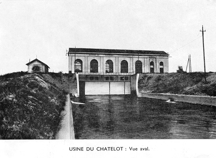 Centrale du Châtelot. Canal de fuite. Photogr., s.n., s.d. [vers 1935]. © Laurent Poupard / Région Bourgogne-Franche-Comté, Inventaire du patrimoine - 2013