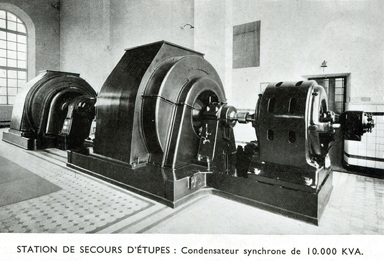 Station d'Etupes. Condensateur. Photogr., s.n., s.d. [vers 1935] © Raphaël  Favereaux (reproduction) / Région Bourgogne-Franche-Comté, Inventaire du patrimoine - 2013