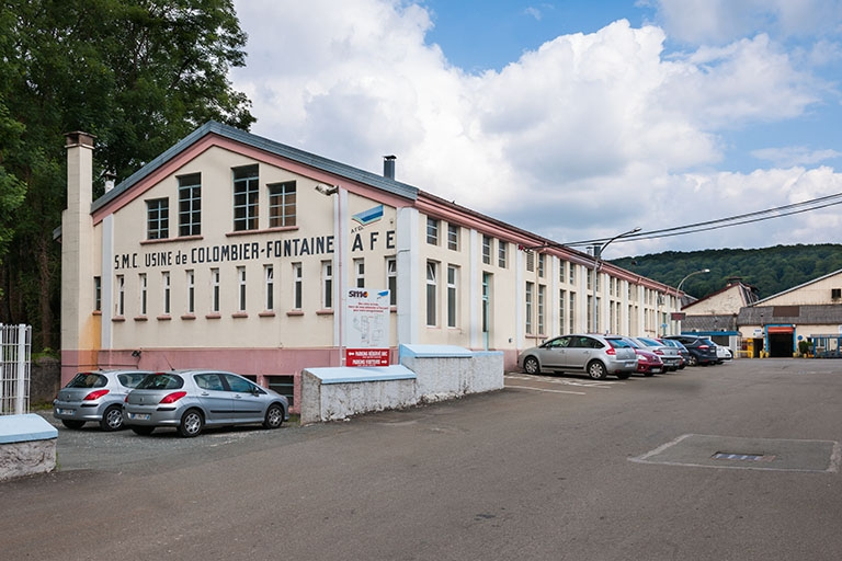 Atelier de modelage, vestiaires et bureaux. Vue depuis l'ouest. © Jérôme Mongreville / Région Bourgogne-Franche-Comté, Inventaire du patrimoine - 2013