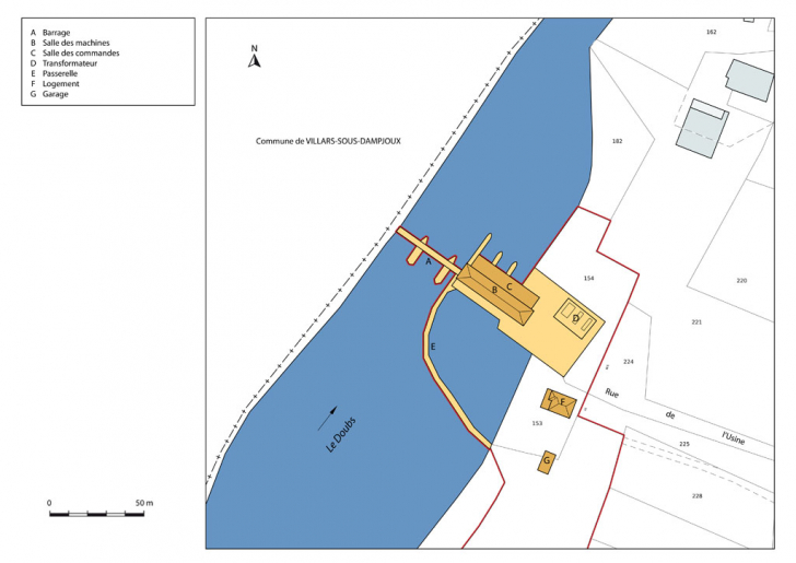 Plan-masse et de situation, section B. © Mathias Papigny / Région Bourgogne-Franche-Comté, Inventaire du patrimoine - 2013