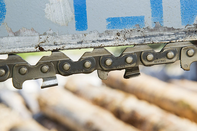Parc aux grumes : bras de sciage de la scie Herkules (détail de la chaîne). © Yves Sancey / Région Bourgogne-Franche-Comté, Inventaire du patrimoine - 2013