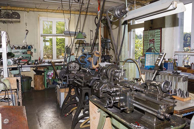Intérieur de l'atelier de mécanique, côté entrée. © Yves Sancey / Région Bourgogne-Franche-Comté, Inventaire du patrimoine - 2013