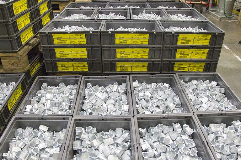 Site récent : stockage de produits finis en zamak. © Yves Sancey / Région Bourgogne-Franche-Comté, Inventaire du patrimoine - 2013