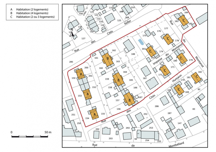 Plan-masse et de situation. © Mathias Papigny / Région Bourgogne-Franche-Comté, Inventaire du patrimoine - 2013