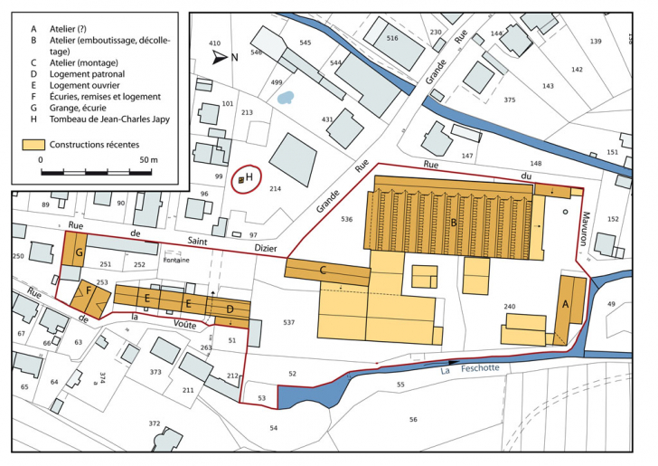 Plan-masse et de situation. © Mathias Papigny / Région Bourgogne-Franche-Comté, Inventaire du patrimoine - 2013
