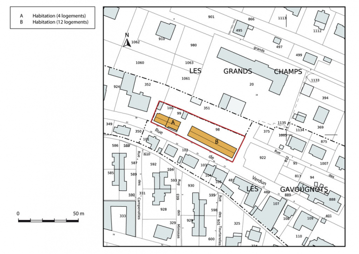 Plan-masse et de situation. © Mathias Papigny / Région Bourgogne-Franche-Comté, Inventaire du patrimoine - 2013