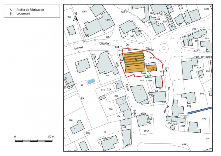 Plan-masse et de situation. © Mathias Papigny / Région Bourgogne-Franche-Comté, Inventaire du patrimoine - 2013 Plan-masse et de situation. © Mathias Papigny / Région Bourgogne-Franche-Comté, Inventaire du patrimoine - 2013