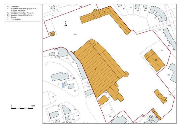 Plan-masse et de situation. © Mathias Papigny / Région Bourgogne-Franche-Comté, Inventaire du patrimoine - 2013