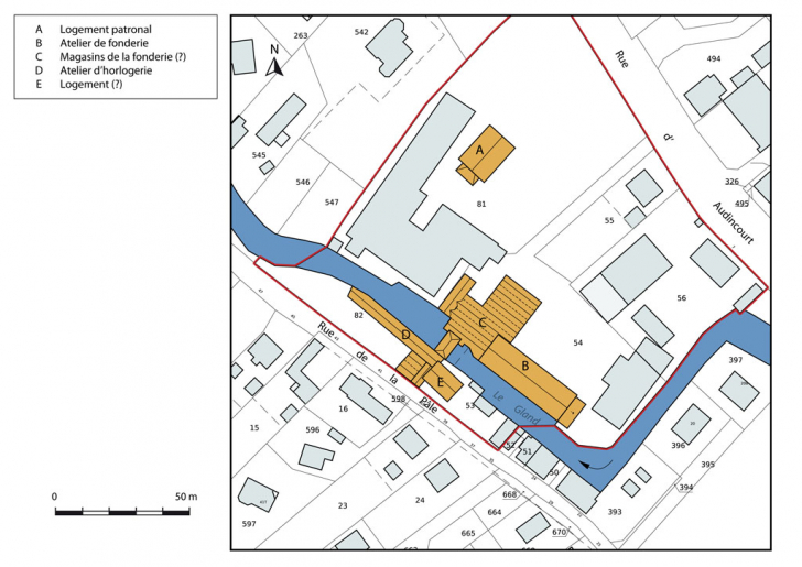 Plan-masse et de situation. © Mathias Papigny / Région Bourgogne-Franche-Comté, Inventaire du patrimoine - 2013