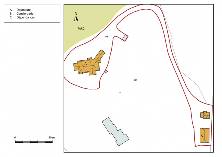 Plan-masse et de situation. © Mathias Papigny / Région Bourgogne-Franche-Comté, Inventaire du patrimoine - 2013