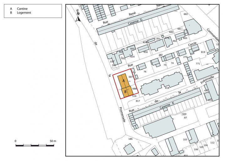 Plan-masse et de situation. © Mathias Papigny / Région Bourgogne-Franche-Comté, Inventaire du patrimoine - 2013 Plan-masse et de situation. © Mathias Papigny / Région Bourgogne-Franche-Comté, Inventaire du patrimoine - 2013