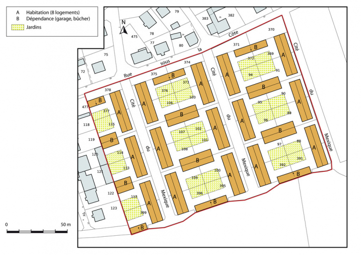 Plan-masse et de situation. © Mathias Papigny / Région Bourgogne-Franche-Comté, Inventaire du patrimoine - 2013