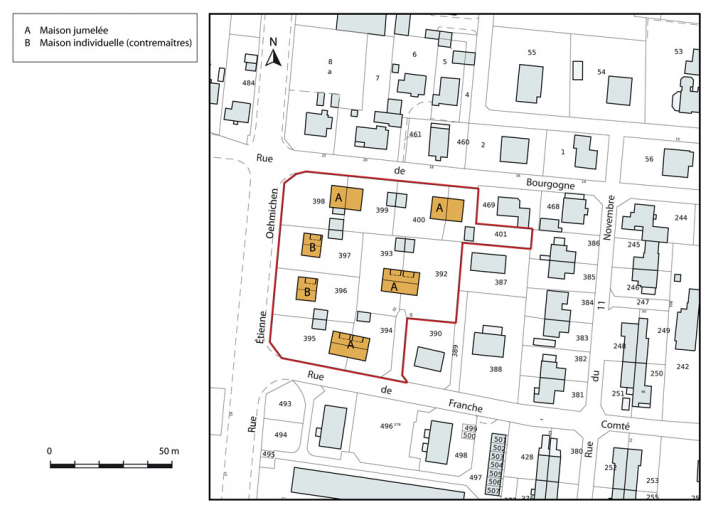 Plan-masse et de situation. © Mathias Papigny / Région Bourgogne-Franche-Comté, Inventaire du patrimoine - 2013