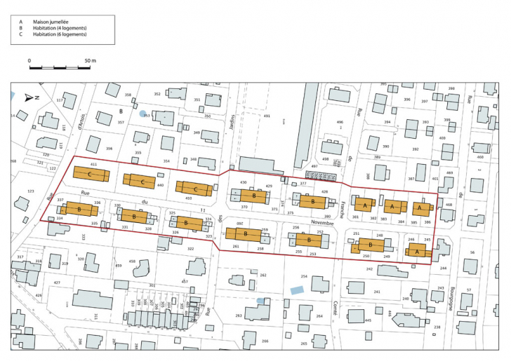 Plan-masse et de situation. © Mathias Papigny / Région Bourgogne-Franche-Comté, Inventaire du patrimoine - 2013
