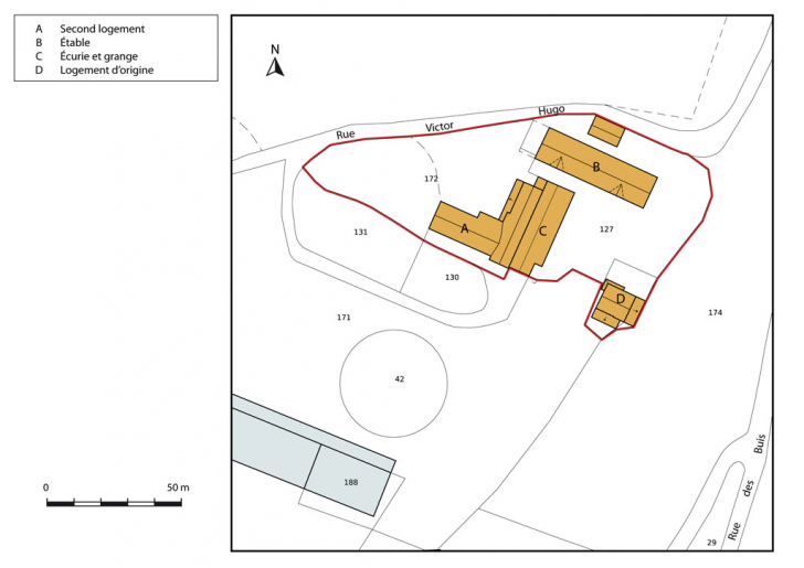 Plan-masse et de situation. © Mathias Papigny / Région Bourgogne-Franche-Comté, Inventaire du patrimoine - 2013